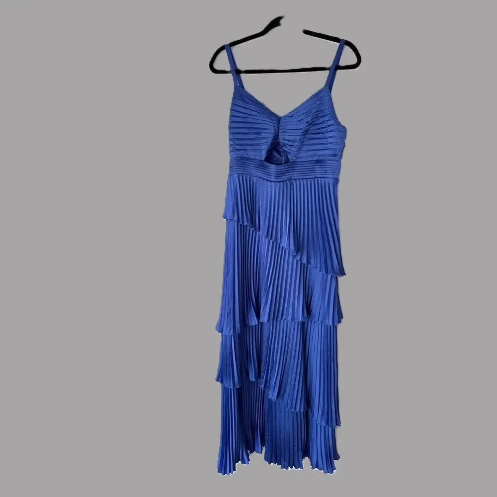 Abercrombie & Fitch Giselle Pleated Tiered Maxi Dress Sz Large TALL NWT